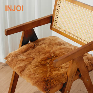 INJOI秘鲁真羊驼毛椅子垫沙发毛垫坐垫休闲椅垫毛皮保暖柔软厚实