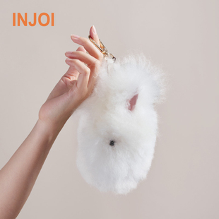 INJOI英乔兔子包挂手工羊驼毛配饰钥匙扣生日闺蜜儿童新年礼物