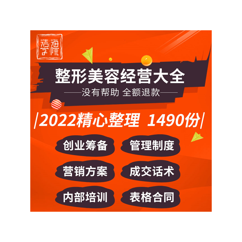 医疗整形美容机构微整医院管理制度岗位职责营销推广方案话术文案