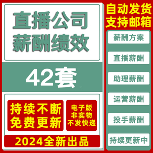短视频抖音直播公司团队运营带货主播薪酬管理制度绩效考核方案