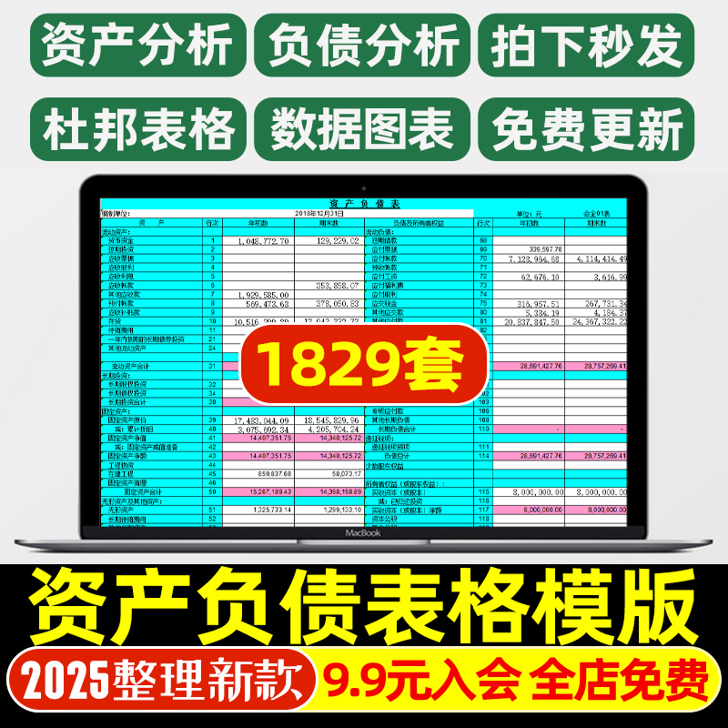 Excel表格模板录入资产负债表公式自动生成现金流量表杜邦分析表