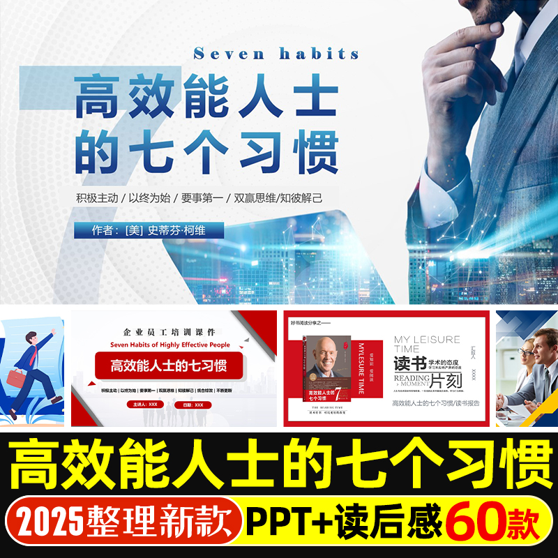 企业公司员工职场高效能人士的七个习惯培训PPT课件 提高工作效率