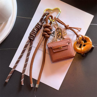 新款 m系皮革小方包创意礼品零钱包钥匙扣耳机包钥匙链包包挂件