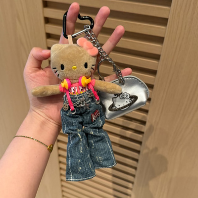 牛仔裤长腿猫包挂件好看的毛绒公仔玩偶精致高级感毛衣款钥匙挂饰
