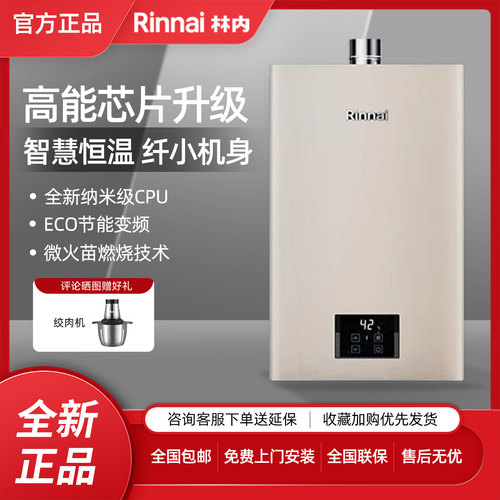 Rinnai/林内 燃气热水器家用恒温天然气静音16升强排式 16GC22