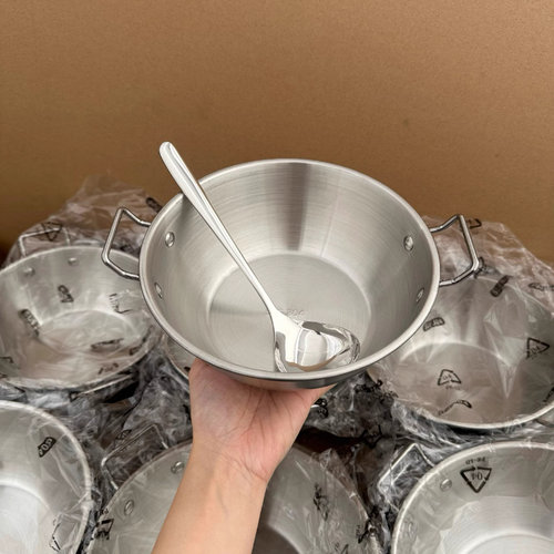 吃泡面专用碗不锈钢带柄小吃泡面碗网红薯条炸鸡盘火锅酱料碗