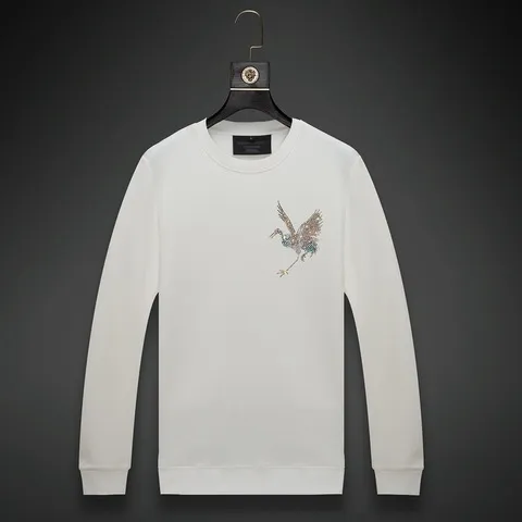 韩版春季宽松国潮男外套卫衣烫钻2024休闲圆领ins炸街国风潮流