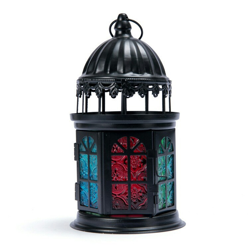 简约欧式复古铁艺风灯城堡蜡烛台田园装饰道具灯婚庆鸟笼烛台摆件