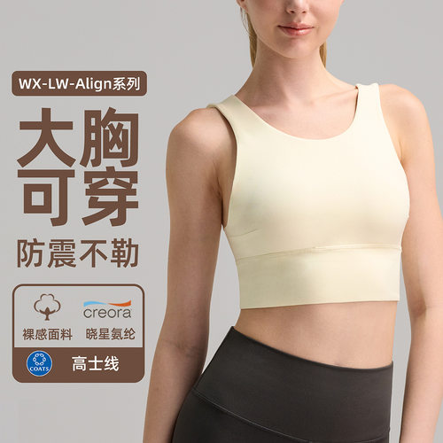 防震聚拢运动内衣女外穿速干美背健身背心磨毛裸感瑜伽服文胸bra