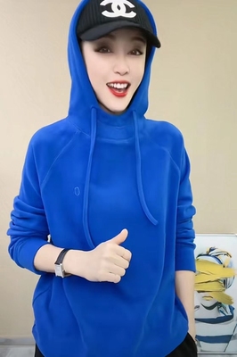 连帽卫衣修身抽绳双面德绒加厚