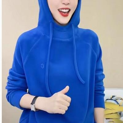 卫衣女双面德绒抽绳上衣