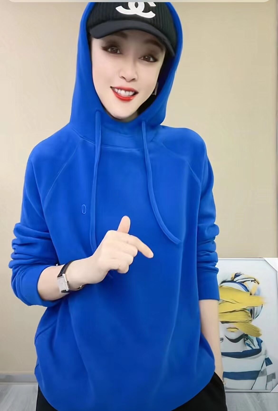 欧货连帽抽绳刺绣O德绒卫衣女2025早春新款套头休闲减龄时尚帽衫