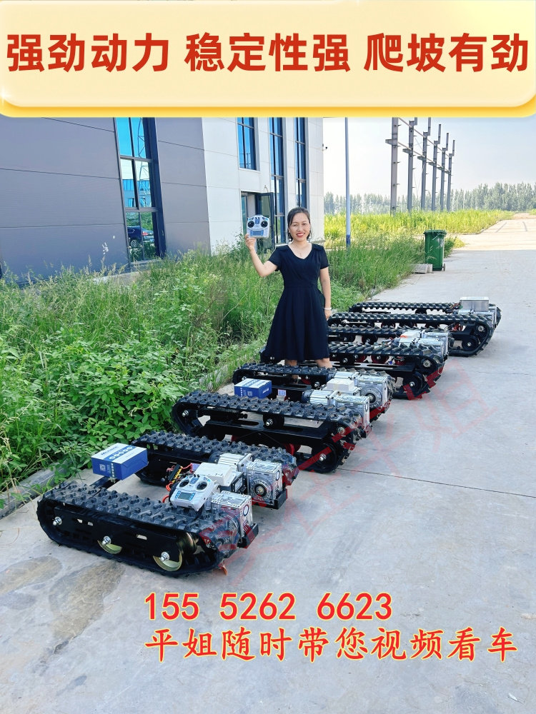 듀얼 모터 원격 제어 크롤러 섀시 소형 아이비 농업 임업 과수원 모든 지형 운송 차량 수정 와이어 톱 절단