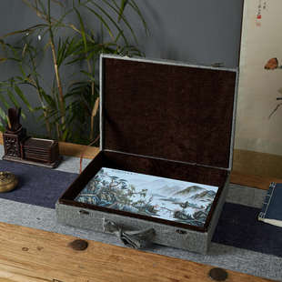 超大长方形正方形挂画礼盒包装盒瓷板画锦盒画框盒油画装饰画礼盒