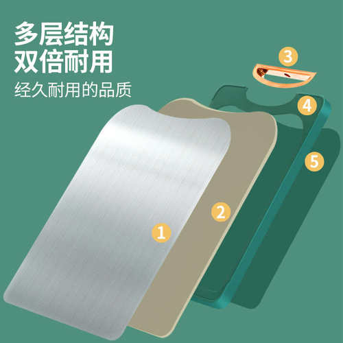 菜板家用抗菌防霉菜板放置架不锈钢双面案板厨房占板切菜板水果