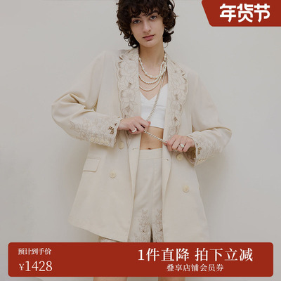 AMERI刺绣领夹克外套