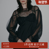 ins博主同款 AMERI新款 网纱短上衣收腰连体裤 套装 02410581100