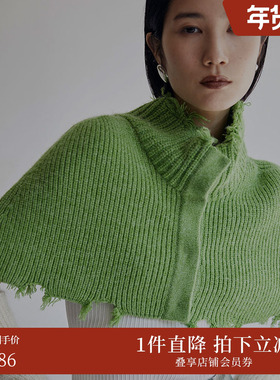 AMERI秋冬休闲设计感毛边破损装饰叠穿毛衣背心坎肩01221571200