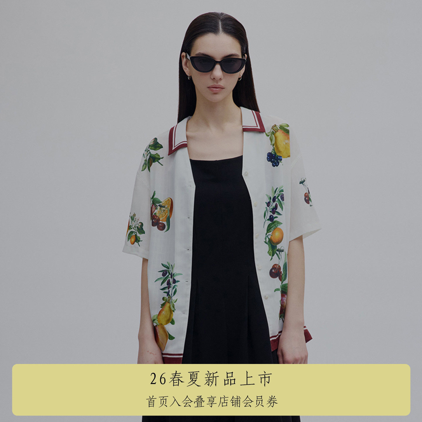 【ins博主同款】AMERI 2026夏MEDI系列水果印花衬衫0226104480310