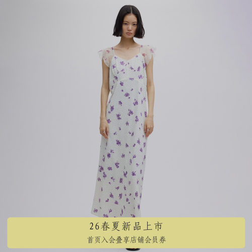 AMERI花卉波点复古连衣裙