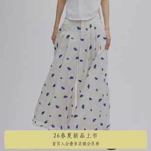 2026年春波点花卉薄纱阔腿裤 AMERI 0126108660630 ins博主同款