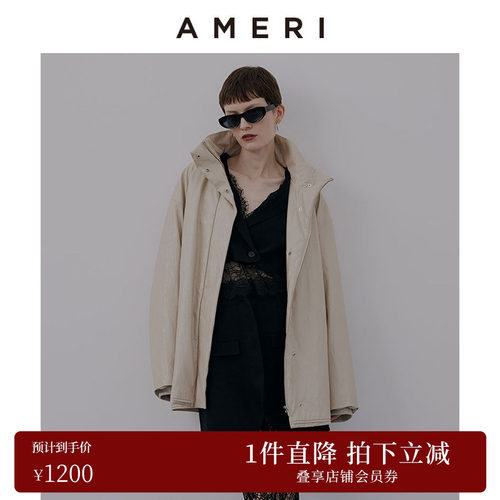 AMERI合成皮舒适棉服夹克外套