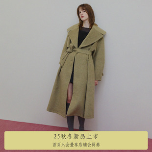 2025冬 AMERI UND系列翻领大衣外套0225207660490 ins博主同款