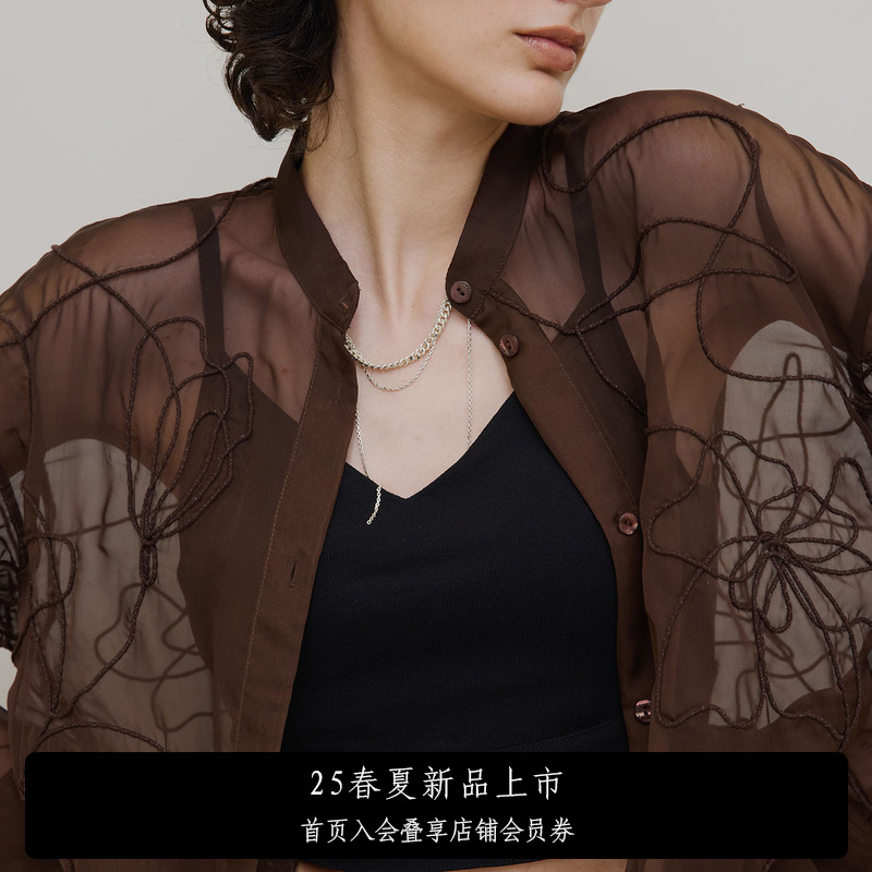 AMERI花卉图案薄纱衬衫