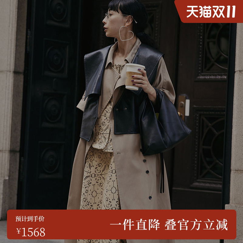 AMERI叠穿多功能外套撞色纽扣