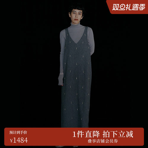 AMERI精巧羊毛吊带连衣裙