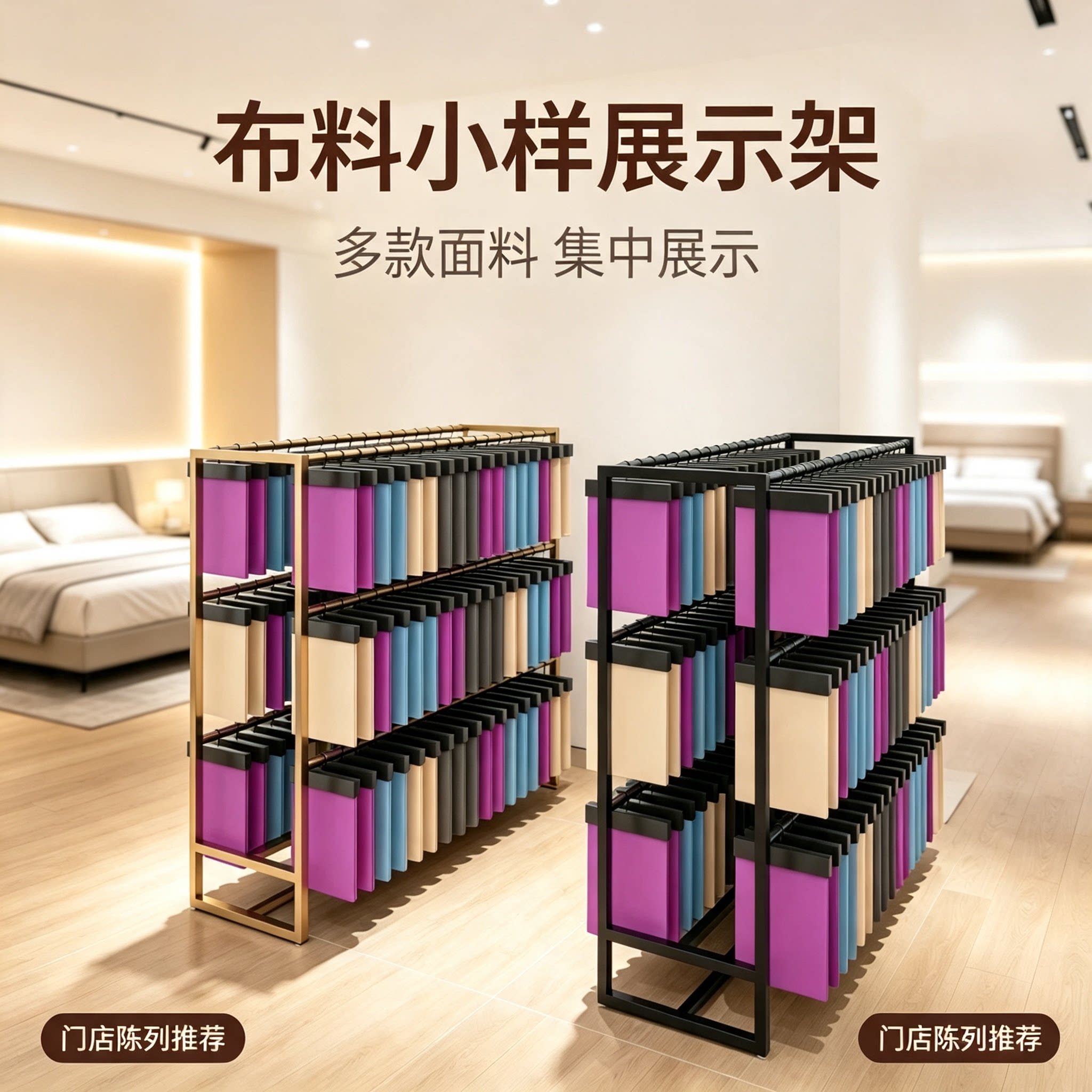 布料样品双面展示架吊卡货架图片