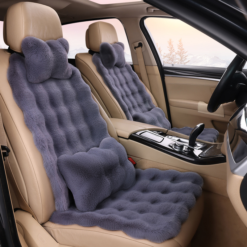 冬季毛绒车靠背坐垫头枕腰枕组合