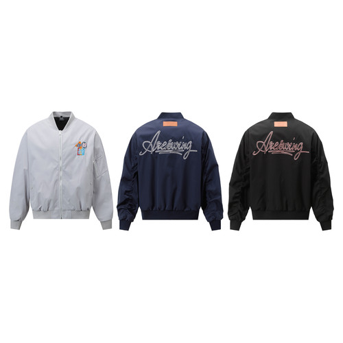 AU8OFCLUB高街魔术贴飞行夹克春季国潮牌宽松帅气百搭情侣外套ins