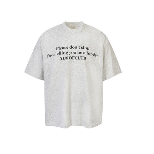 AU8OFCLUB 2024美式高街字母印花重磅短袖男女情侣夏季嘻哈潮T恤