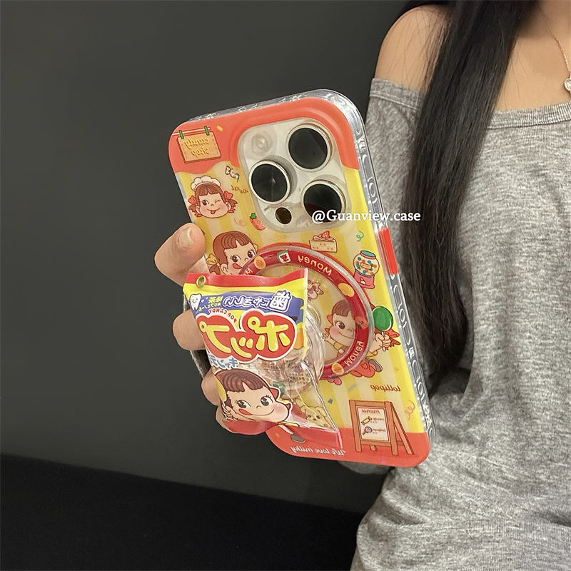 guanview ins可爱不二家糖果造型磁吸壳适用16苹果16promax手机壳iphone15新款14pro全包13摇摇乐支架防摔套