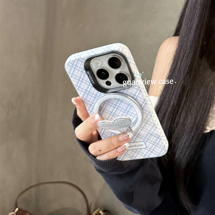 ins菱形格子蝴蝶结折叠磁吸支架