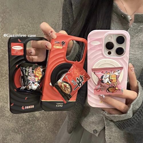 立体火鸡面辛拉面磁吸支架手机壳