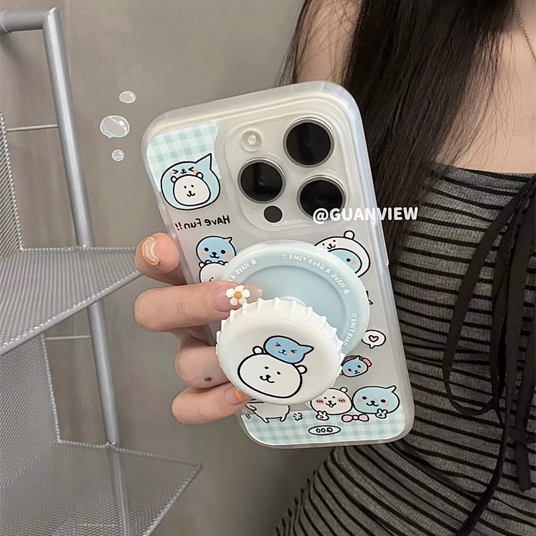 可爱自嘲熊酷儿瓶盖磁吸手机壳
