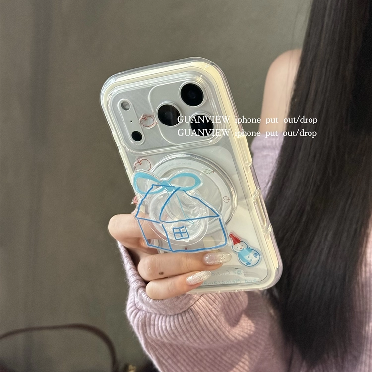 ins雪人小屋diy贴纸磁吸支架