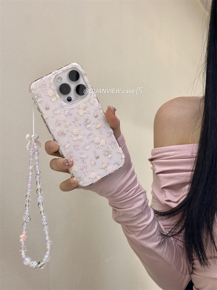少女感淡紫色可爱小绵羊手机壳