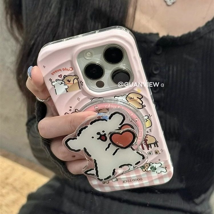 可爱爱心发射线条小狗手机壳