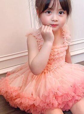夏季女童宝宝tutu裙可爱网纱公主连衣裙女小童蛋糕裙蓬蓬生日礼服