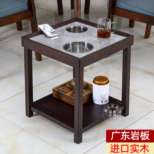 岩板实木麻将机茶水架高端棋牌室民宿酒店房间麻将桌旁专用小茶几