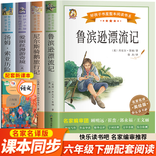 快乐读书吧六年级下册全4册彩图升级版 2024年版 名家名译小学生阅读无障碍故事书名家名篇好孩子书屋人教同步阅读语文教材书籍