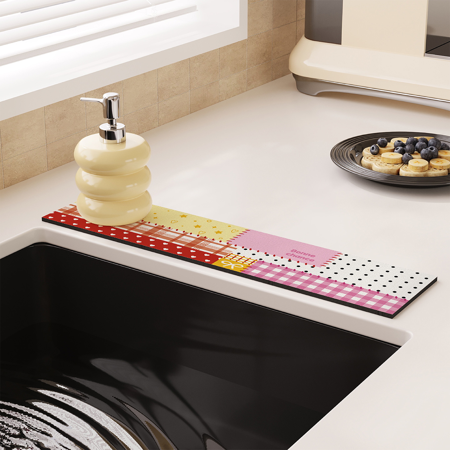 多巴胺拼布水龙头厨房台面吸水垫