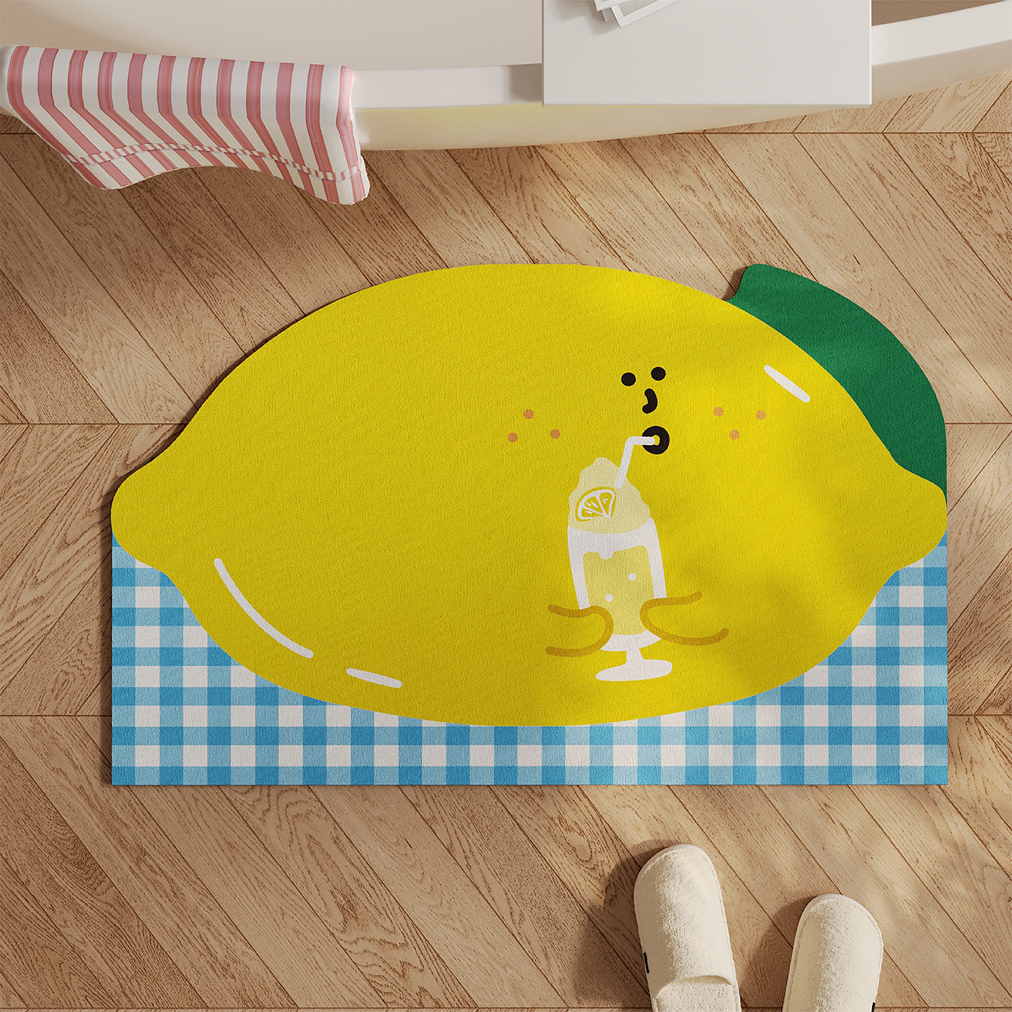 卡通柠檬浴室地垫吸水速干脚垫子