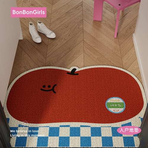 苹果胡萝卜入户地垫丝圈防滑除尘