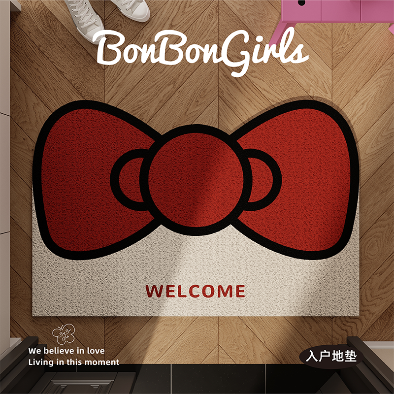 kt蝴蝶结入户门地垫防滑脚垫耐脏
