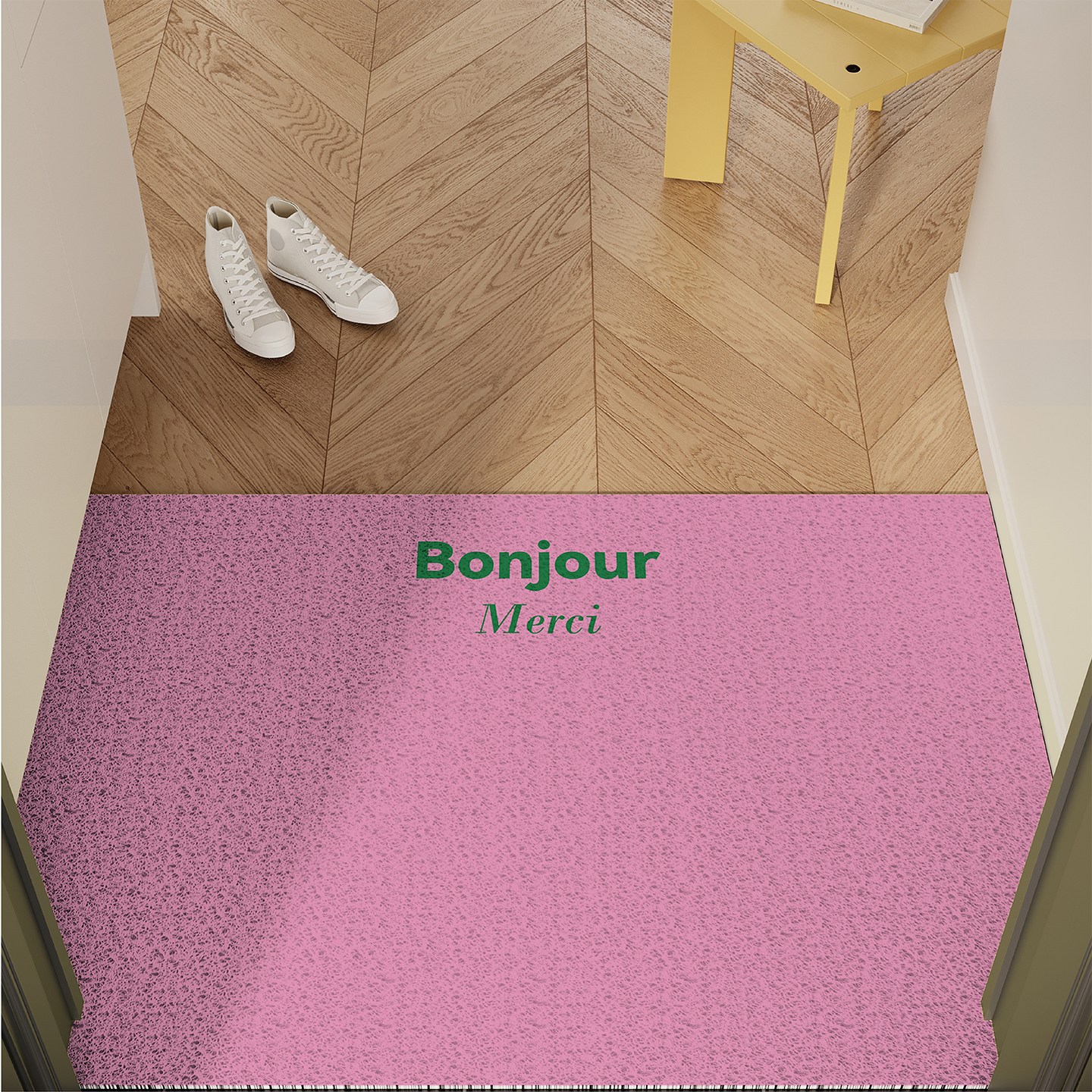 韩式纯色多巴胺入户地垫丝圈防滑