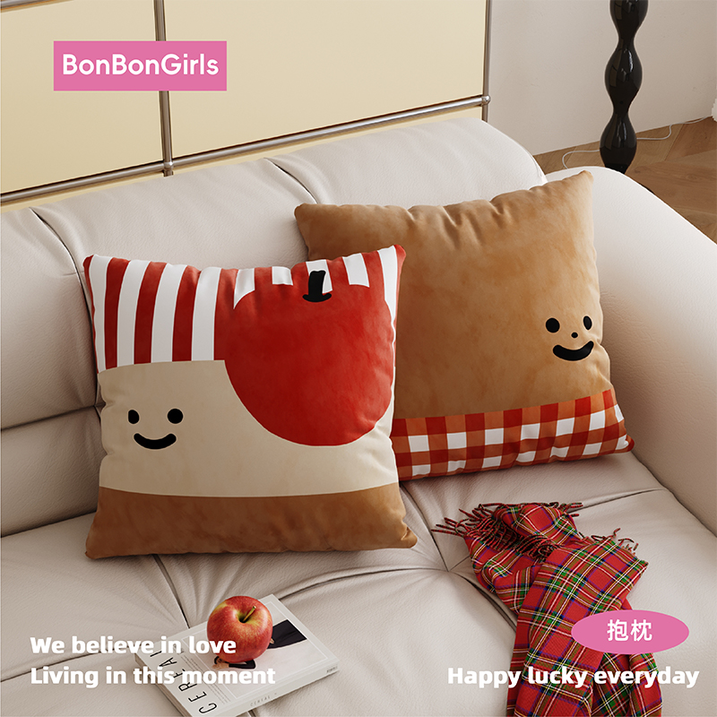 新年可爱沙发抱枕方形靠垫可拆洗